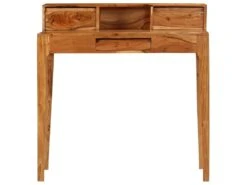 Bureau Table Meuble Travail Informatique Avec Tiroirs Bois Massif 88 Cm 0502139
