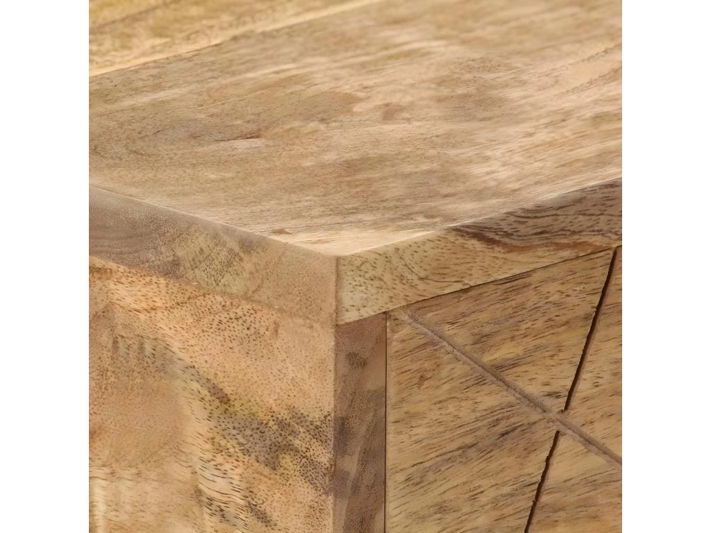 Bureau Table Meuble Travail Informatique Avec Tiroirs Bois Solide De Manguier 110 Cm 0502134 – Image 2