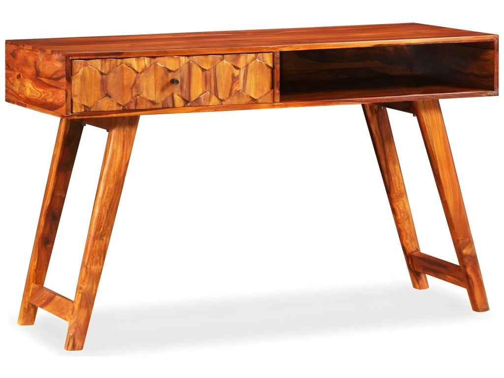 Bureau Table Meuble Travail Informatique D'écriture Bois Massif De Sesham 118 Cm 0502142