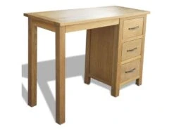 Bureau Table Meuble Travail Informatique Avec 3 Tiroirs 106 Cm Bois De Chêne Massif 0502127/2