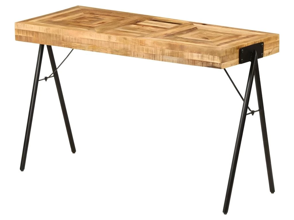 Bureau Table Meuble Travail Informatique Table à écrire Bois De Manguier Massif 118 Cm 0502085