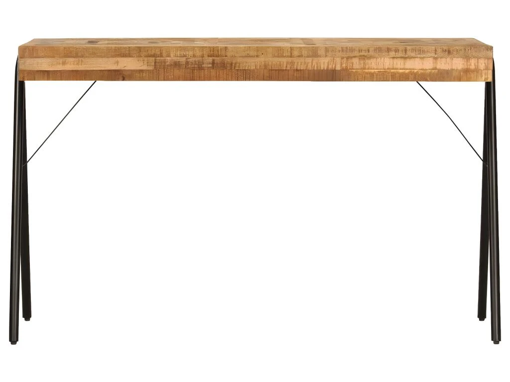 Bureau Table Meuble Travail Informatique Table à écrire Bois De Manguier Massif 118 Cm 0502085 – Image 3