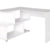 Bureau Adulte D'angle Avec étagères 100 Cm Blanc 19_0000549