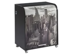 Bureau Informatique Noir à Roulettes - Coloris: New York 500