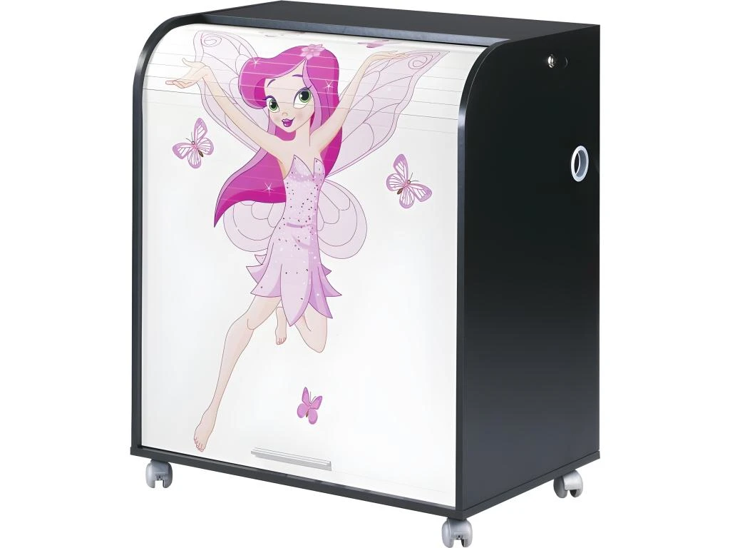 Bureau Informatique Noir à Roulettes - Coloris: Fée 217 – Image 2