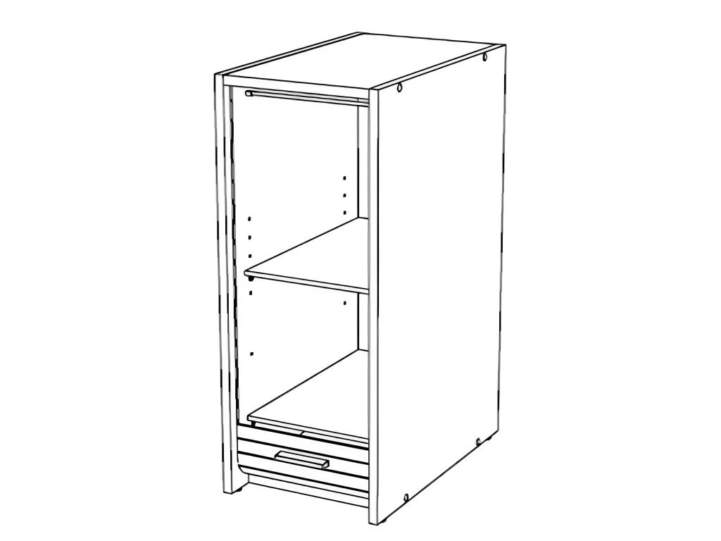 Bureau Noir 2 Caissons à Rideau 120 Cm - Coloris: Fée 217 – Image 3