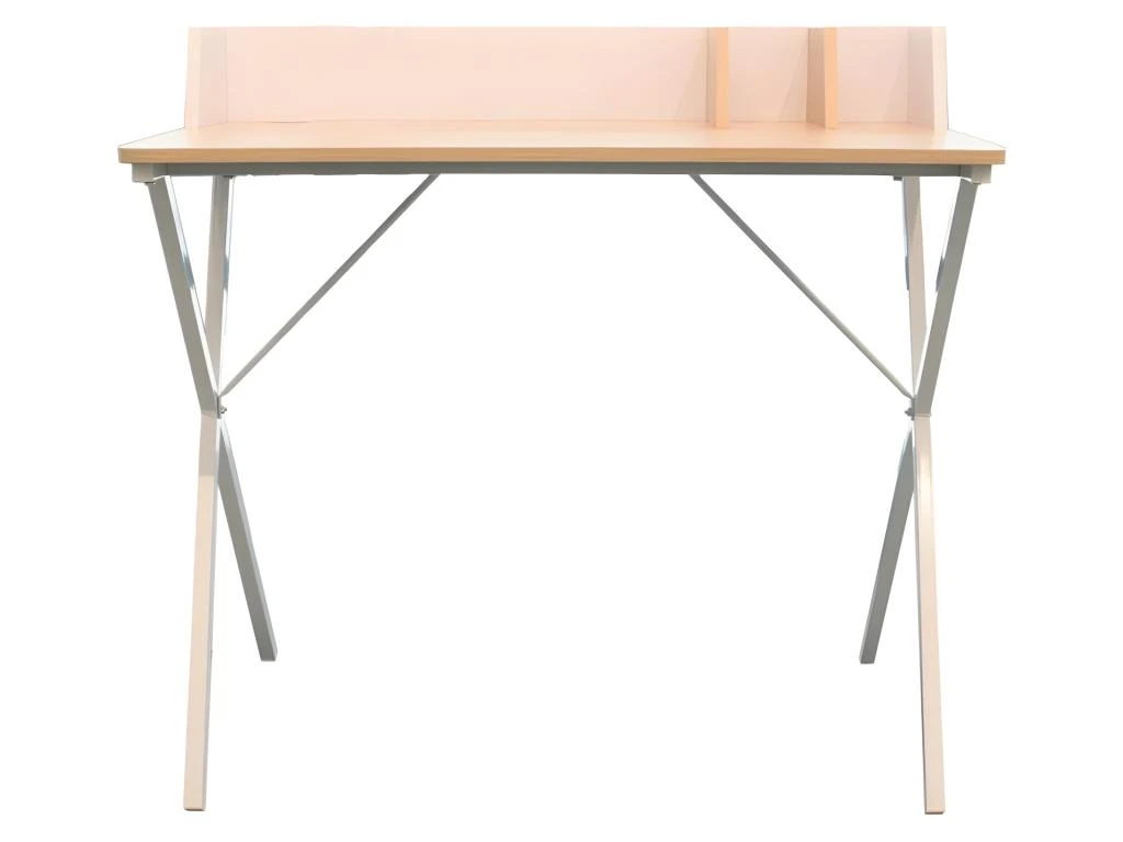 Bureau Plateau Effet Bois Brice Blanc - Blanc – Image 5