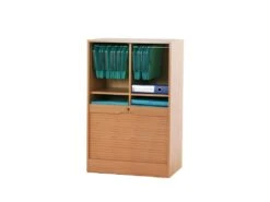 Classeur à Rideau Largeur 70 Cm Hauteur 108 Cm - Coloris: Hêtre