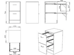 Classeur 2 Tiroirs 50 Dossiers Suspendus - Coloris: Hêtre