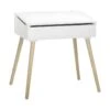 Bureau D'écolier Blanc Pupitre En Bois H 62.5 Cm
