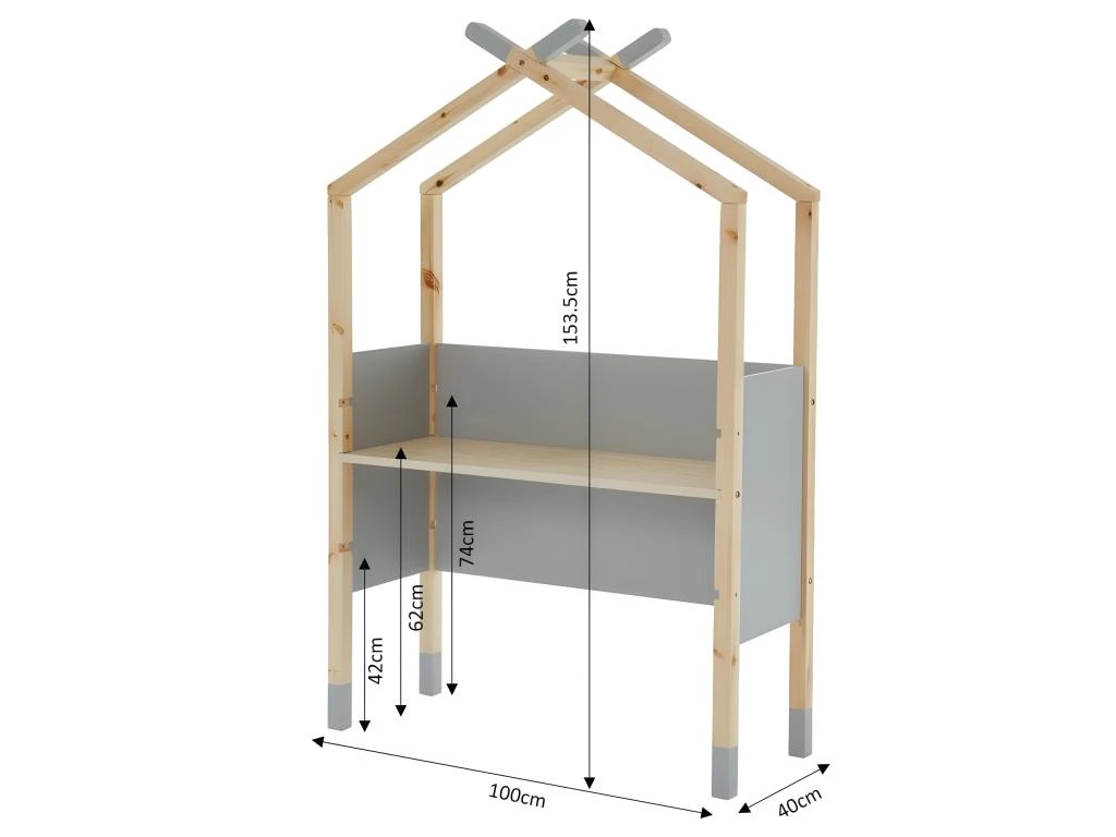 Bureau Enfant Tipi TINY Gris évolutif – Image 3