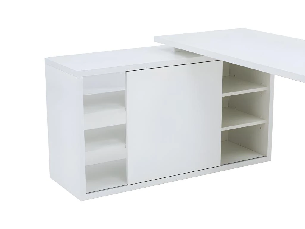 Bureau D'angle Réversible 140 Cm Blanc - SNOW – Image 4
