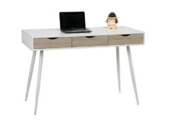 Bureau FLORIDA Scandinave 3 Tiroirs Coloris Blanc