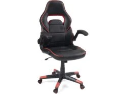KAYELLES Fauteuil Gamer Basculant Pivotant BAJA (Noir-Rouge)