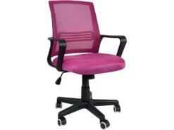 KAYELLES Chaise De Bureau Ergonomique Inclinable Hauteur Réglable LEST (Rose)