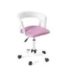 KAYELLES Chaise Bureau à Roulettes, Hauteur Réglable AYA (blanc Rose)