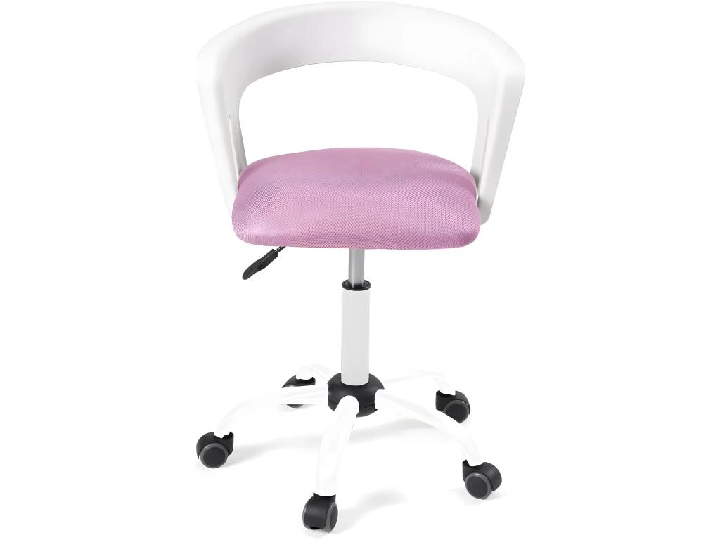 KAYELLES Chaise Bureau à Roulettes, Hauteur Réglable AYA (blanc Rose) – Image 2