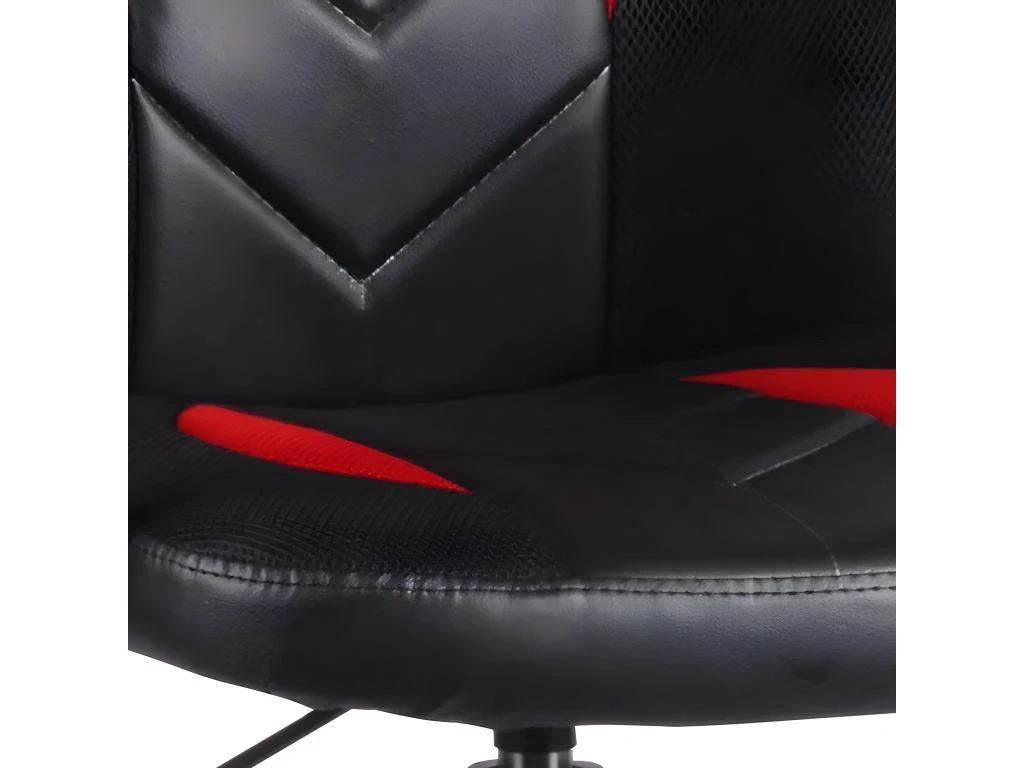 Fauteuil De Bureau En Simili Noir Et Rouge Avec Roulettes - MASTER – Image 3