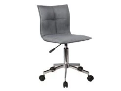 Chaise De Bureau En Tissu Gris Anthracite Matelassé Roulettes - AGENCY