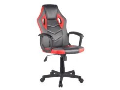 Fauteuil Gaming En Simili Noir Et Rouge Et Assise Réglable - ALPHA