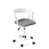 KAYELLES Chaise De Bureau à Roulettes, Hauteur Réglable AYA (blanc-gris)