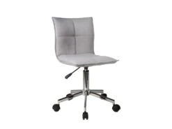 Chaise De Bureau En Tissu Gris Matelassé Avec Roulettes - AGENCY