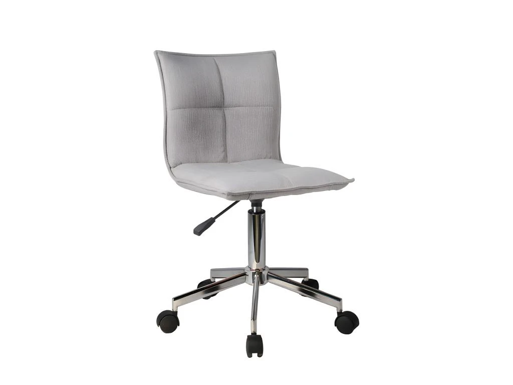 Chaise De Bureau En Tissu Gris Matelassé Avec Roulettes - AGENCY