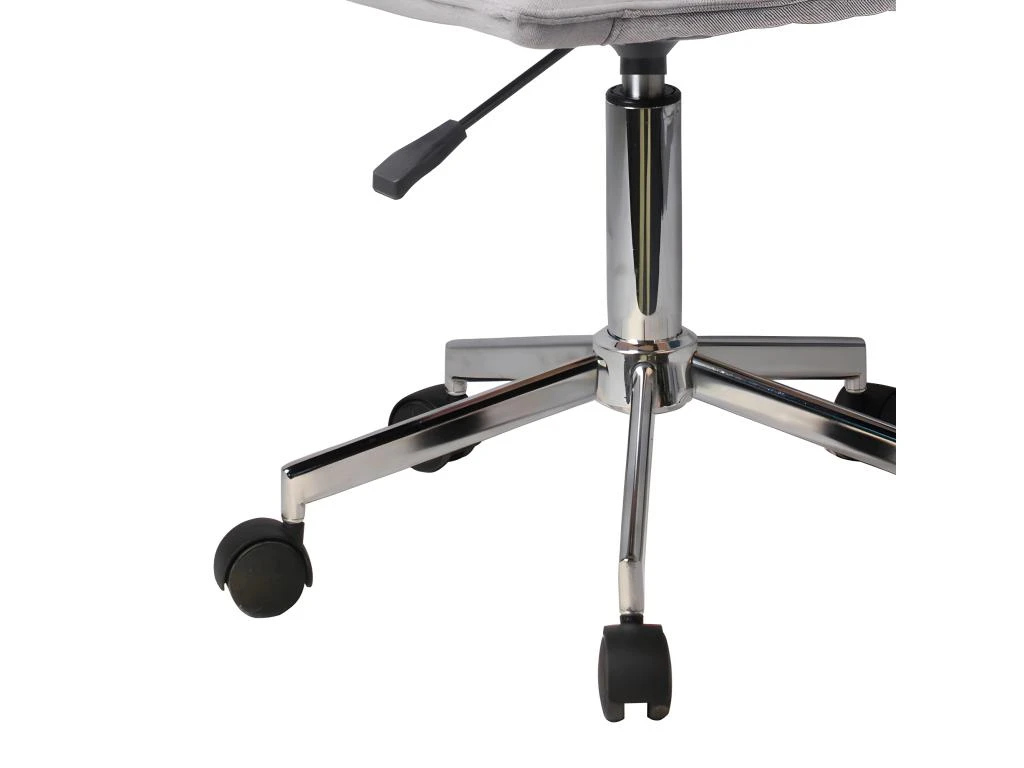 Chaise De Bureau En Tissu Gris Matelassé Avec Roulettes - AGENCY – Image 3