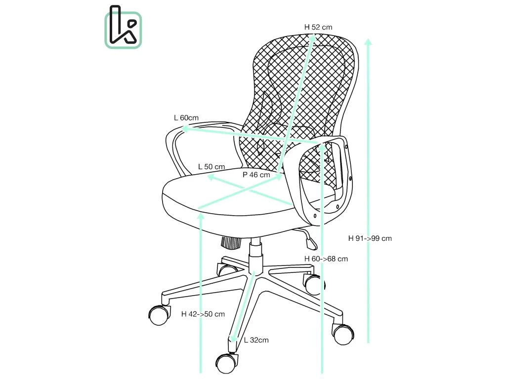 KAYELLES Fauteuil De Bureau Ergonomique Inclinable FEST (noir) – Image 5