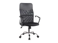 Fauteuil De Bureau En Mesh Noir Et Métal Chromé Avec Roulettes - SOFT