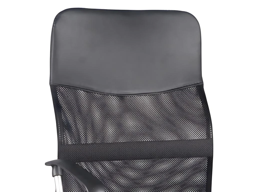 Fauteuil De Bureau En Mesh Noir Et Métal Chromé Avec Roulettes - SOFT – Image 3