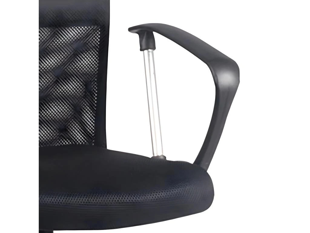 Fauteuil De Bureau En Mesh Noir Et Métal Chromé Avec Roulettes - SOFT – Image 4