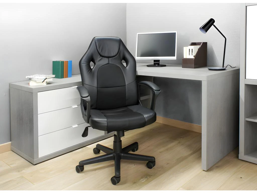 Fauteuil Gaming Noir En Simili Et Mesh Avec Assise Réglable - GLITCH – Image 2