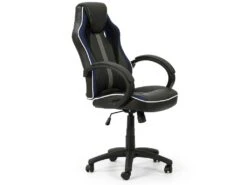 Fauteuil De Bureau Réglable Et Inclinable Formula Tapissé En Similicuir, Noir/Bleu