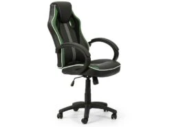 Fauteuil De Bureau Réglable Et Inclinable Formula Tapissé En Similicuir, Noir/Vert