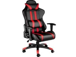 Fauteuil De Bureau Chaise Siège Sport Gamer Avec Coussin De Tête Et Lombaires Noir/rouge 08_0000361