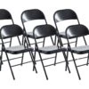 Lot De 6 Chaise Pliante En Métal Coloris Noir - Longueur 46 X Profondeur 46 X Hauteur 87 Cm