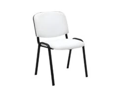 Chaise Visiteur Assise Rembourrée En Synthétique Blanc BUR10068