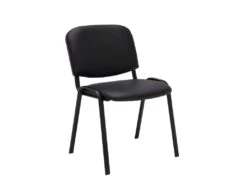 Chaise Visiteur Assise Rembourrée En Synthétique Noir BUR10067