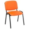Chaise Visiteur Assise Rembourrée En Synthétique Orange BUR10074
