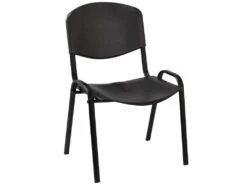 Lot De 10 Chaises En Plastique Noir - Venprodin