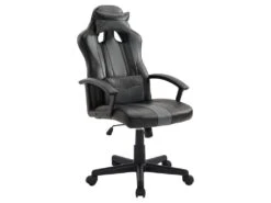 Fauteuil De Bureau Gamer Noir Et Gris CRASH - HAPPY GARDEN