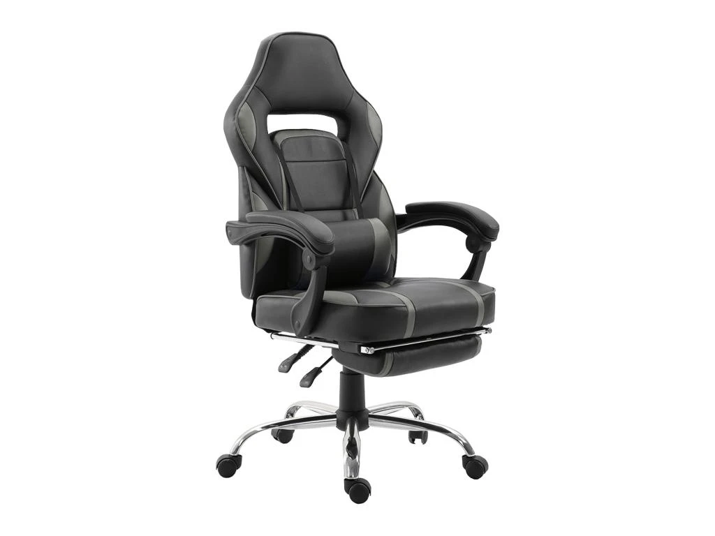 Fauteuil De Bureau Gamer Noir Et Gris LINK - HAPPY GARDEN
