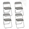 Lot De 4 Chaises Pliables Transparentes Et Chrome RAMA (Gris)