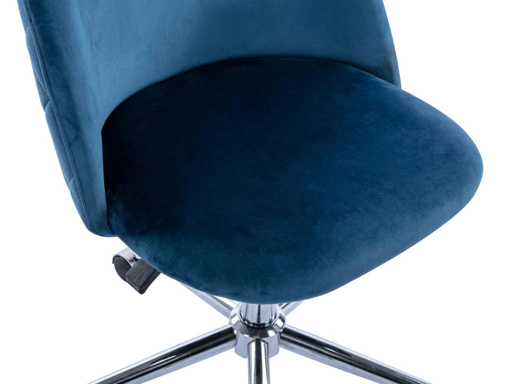 Chaise De Bureau - Velours - Bleu - Hauteur Réglable - MELBOURNE – Image 6