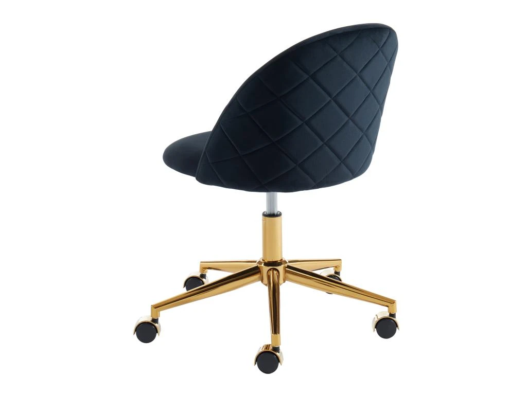 Chaise De Bureau - Velours - Noir - Hauteur Réglable - MELBOURNE – Image 5