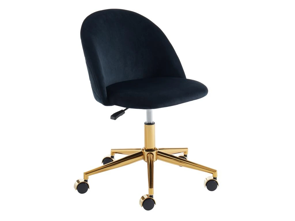 Chaise De Bureau - Velours - Noir - Hauteur Réglable - MELBOURNE – Image 3