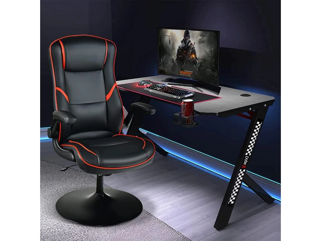 Chaise Gaming à Bascule Réglable En Hauteur, Siège Gamer Dossier De 90° à 118° – Image 2