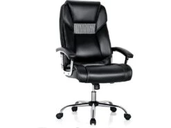 Chaise De Bureau à Dossier Haut, Fauteuil à Bascule Réglable En Hauteur