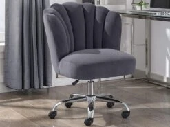 Chaise De Bureau - Velours - Anthracite - Hauteur Réglable - RUTY De Pascal Morabito